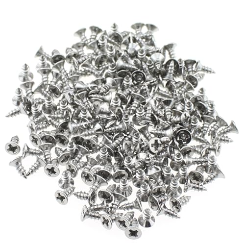 TAODAN 200PCS 2x5mm Small Household Stainless Steel Screws Phillips Flathead Wood Screws DIY Screws for Kitchen and Office Decorative Boxes and Pictures Decorative Accessories - size: 5