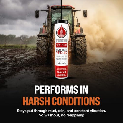 Republic Oil Premium Red #2 EP2 Lithium Complex Multi-Purpose Grease Tubes 10x14oz – High Temp Heavy Duty Grease Tube for Wheel Bearings, Chassis, 5th Wheels, Agriculture & Construction Made in USA - size: 10 x 14 oz Tubes