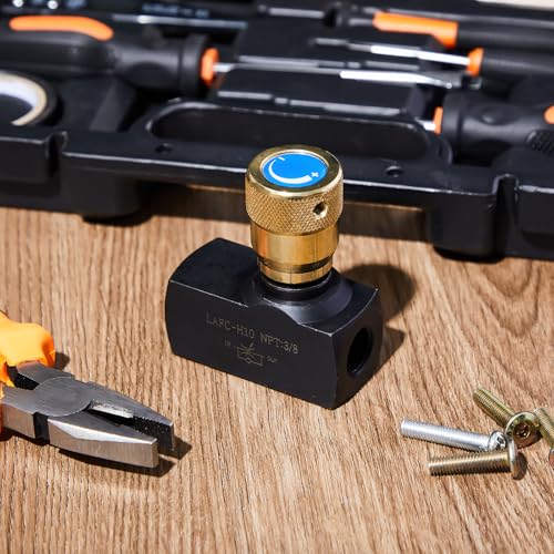 Pelopy 3/8 Inch NPT Hydraulic Flow Control Needle Valve, Free Reverse Flow - size: 3/8 Inch