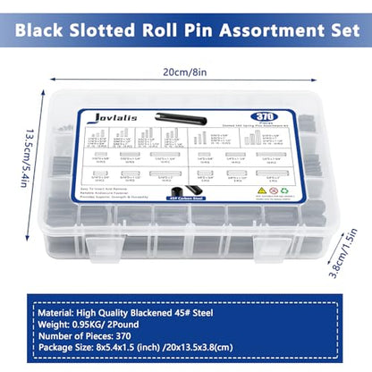 SAE Roll Pin Set, 370 Pcs Roll pin Assortment, Slotted Spring Pins - size: 370pcs SAE Roll Pin