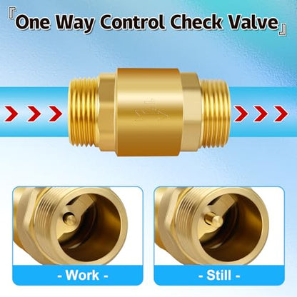 Brass Spring Check Valve 1/2" NPT Male, One Way Backflow Valve - size: 1/2" Male x 1/2" Male(DN15)