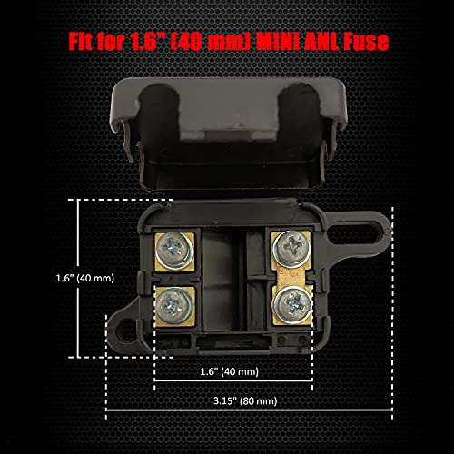 Ampper DC 12-24V Mini ANL Fuses Holder, 2 Way in-Line MANL Fuse Box, 1 Pc - size: MANL 1 Pack