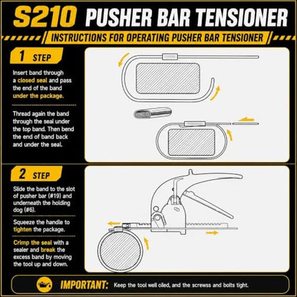 S210 PBT58 Steel Strapping Tensioner Banding Tool, Pusher Rack, PBT58
