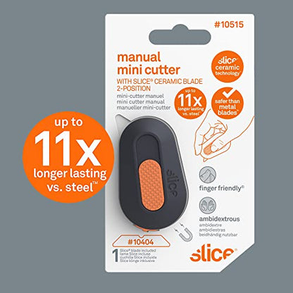 Slice Mini Box Cutter, Manual Retracting, Safe Ceramic Box Cutter Lasting 11x Longer than Metal, Keychain Box Opener, 1 Pack - color: Blade Locks in, size: 1 Pack