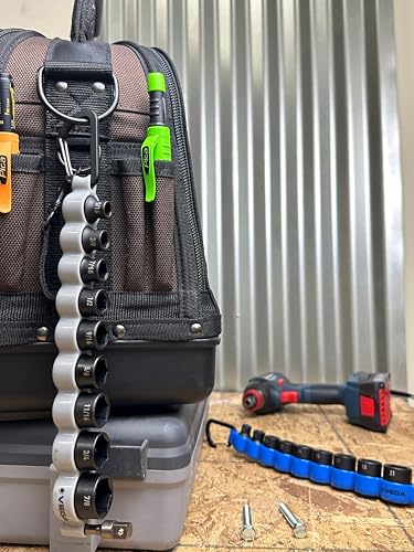 VEGA 3/8 Socket Set SAE - Mechanics Tool Set Impact Grade Socket and Socket Adapter. Includes Holder and Carabiner (10pc) - style: SAE