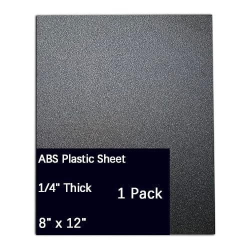 1 Pcs Black ABS Plastic Sheet 8" x 12" x 1/4" Thick (6mm),Thin Rigid Sheet ABS Plastic Board for Sign,Craft,DIY Display Project - size: 8" x 12" x 1/4"Thick