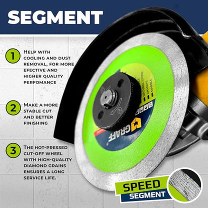 4 1/2 Inch Tile Blade for Angle Grinder 7/8 Arbor – Super Thin SpeedCeramic Diamond Saw Blade for Smooth Cutting Porcelain Ceramic Granite Marble Tile – Diamond Cutting Wheel for Hard Tile GRAFF - size: 4 ½ Inch (115 mm) Speedceramic