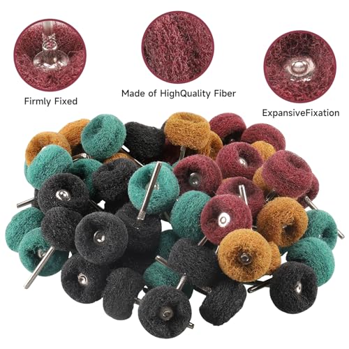 50 PCS Abrasive Buffing Wheel, 1 Inch Polishing Kit 80-600 Grit - style: Mix Color 50pcs