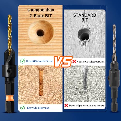 shengbenhao #10 Countersink Drill Bit Set for Wood 12Pcs Adjustable - style: #10