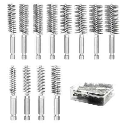 12 Pcs Stainless Steel Bore Brush Set with
