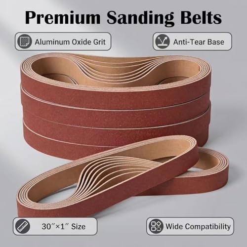 24 Pack 1 x 30 Inch Aluminum Oxide Sanding Belts - size: 1*30