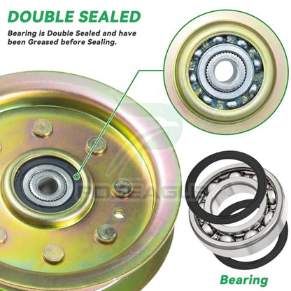 2 Pack 756-04129b Idler Pulley 4.25 for Cub Cadet 50" RZT50 Mower - size: 2x756-04129B