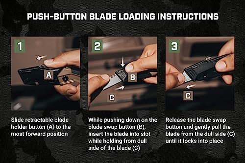 Spec Ops Tools Utility Knife for Cutting Drywall, Roofing & Jobsite Materials, Includes 10 Blades in Handle Storage, Fixed Blade, Folding, 2 Pack - color: Fixed Blade, Folding, 2 Pack