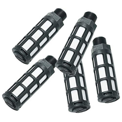 Beduan Pneumatic Air Compressor Muffler Fitting 1/2" NPT Compressed Exhaust Silencer (Pack of 5) - size: 1/2" NPT (5 pcs)