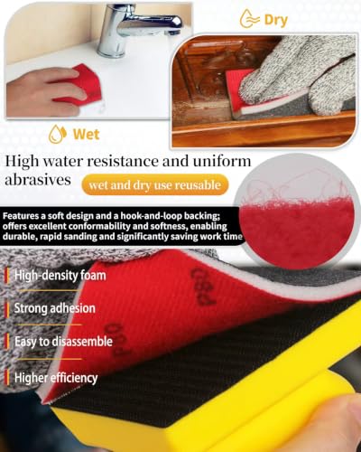 30PCS Sanding Sponge Set Ultra Fine Soft Hand Sander Block 400Grit - size: #400 Particle size