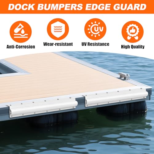 Dock Edging 10 Feet/20 FeetBoat Dock Bumpers for Dockside and Edge,5 Park and 10 Park Dock Greater Protector Rub Rail for Boats,Each Park 23.5 inch Long. - color: white, style: 5 pcs Totall 10ft
