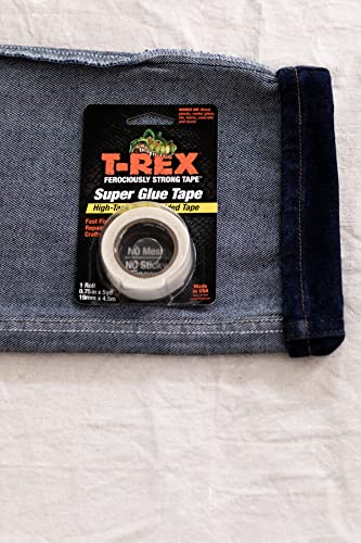 T-Rex Double Sided Super Glue Tape, 0.75" x 15 Yards, Clear (287704) (Pack of 6) - size: 15 Yards (Pack of 6)