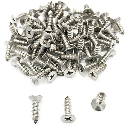 5 x 16mm Screw, Flat Head, Phillips Drive, Self Drilling, 304 Stainless Steel Drywall Wood Screws 100Pcs - size: 5 x 16mm