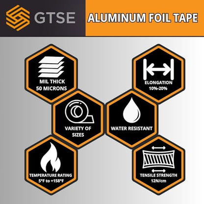 GTSE - Aluminum Foil Tape, 4 inches x 55 Yards (164 ft), 1 Roll