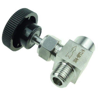 Stainless Steel 304 Instrument Gas Needle Valve 1/4 NPT Male x 1/4 NPT Female 1000 Psi - size: SS304 1/4 NPT M x F
