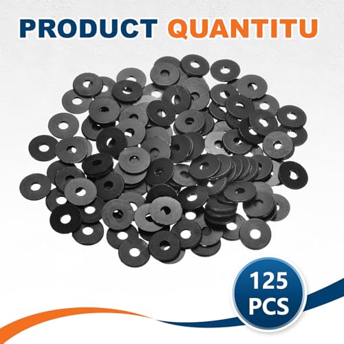 PATIKIL 125 Pcs Nylon Flat Washer M3 3mm ID 10mm OD 1mm THK Black - color: Black, size: 3mm x 10mm x 1mm