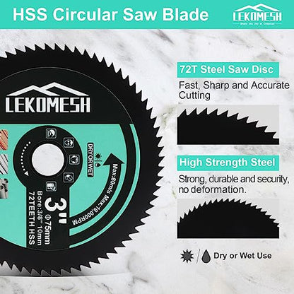 HSS Circular Saw Blade - 5pcs 3In/75mm x Arbor 3/8In/10mm Cutting Discs for Wood, Copper, Aluminum, Plastic and Soft Metal - size: 5pcs HSS Saw Blade