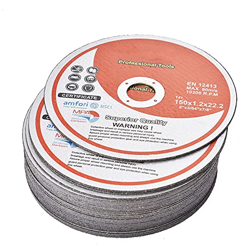 ALL-CARB 50 Pack 6 Inch x 0.045 Inch x 7/8 Inch Cutting Wheel Metal and Stainless Steel Cut Off Wheels Thin Metal Cutting Disc Fit for Angle Grinders - size: 6x0.045x7/8