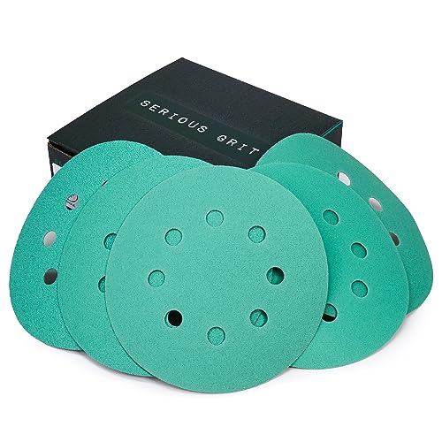 Serious Grit - 5-Inch 8-Hole Sanding Discs - P80-220 Assortment - 50 Pack - size: Mixed Grit