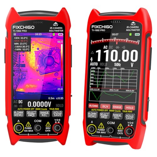 2 in 1 Thermal Imaging with 20000 Counts Multimeter Function Infrared Camera Pixels ISR256x192 Image Resolution 427x320 3.5 inch LCD -20℃ to 550℃ Temperature Range 15 Color Modes - size: TI-02 without Macro Lens Function