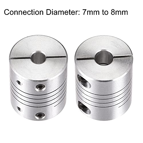 uxcell Motor Shaft 7mm to 8mm Helical Beam Coupler Coupling 25mm Dia 30mm Length - size: 7mm to 8mm