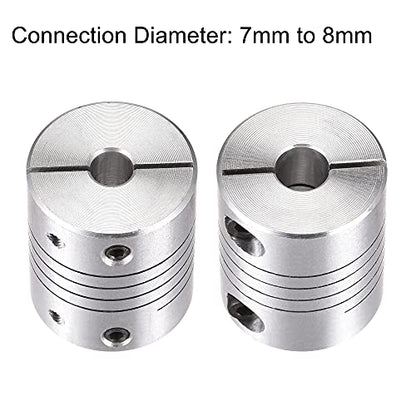 uxcell Motor Shaft 7mm to 8mm Helical Beam Coupler Coupling 25mm Dia 30mm Length - size: 7mm to 8mm