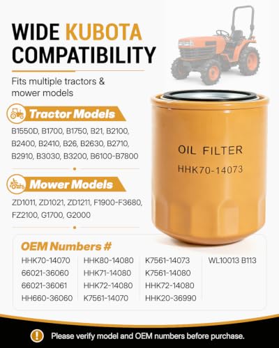 HHK70-14073 Spin-On Hydraulic Filter for Kubota B Series Tractors