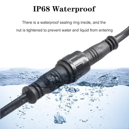 20AWG 2Pin Waterproof Connector,2 Wire Electrical Connectors - size: 20AWG 2Pin Waterproof Connector