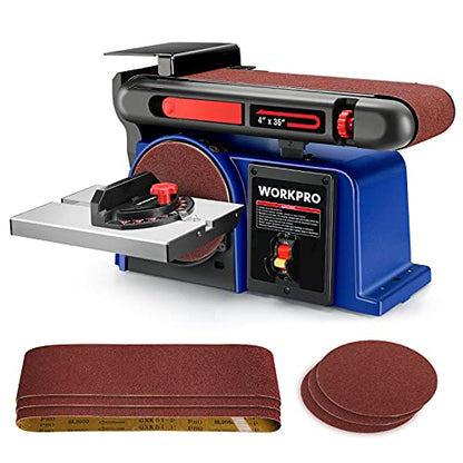 WORKPRO 4 x 36 Belt Sander with 6 Inch Disc, Belt Disc Sander