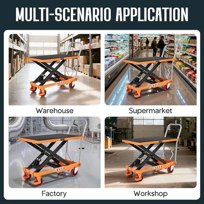 SPECRAFT 550 Lbs Hydraulic Lift Table Cart - color: Orange