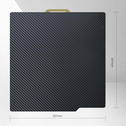 Double Sided Textured PEI & Smooth PET Carbon Fiber 257x257mm Build Plate for Bambu Lab X2D/P1P/P1S/P2S/X1/X1C/X1E/A1, Spring Steel Magnetic Flexible 3D Printer Bed Platform - color: PEI & PET (Carbon Fiber Pattern), size: 257mm A1 XI P1