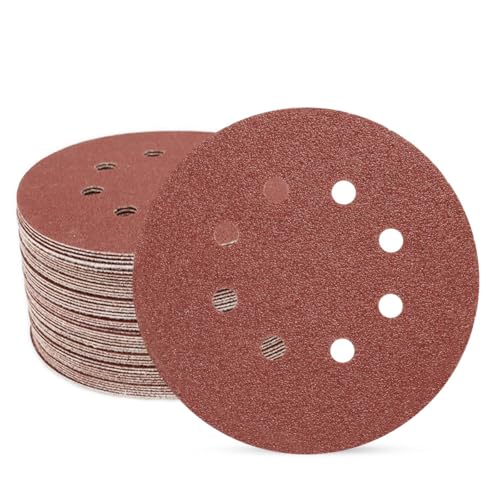 50 PCS 5 Inch 8 Hole Hook and Loop Sanding Discs 60 Grit - style: 60 Grit,50-Pack