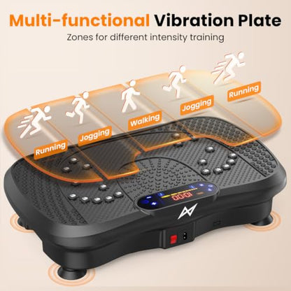 AXV Vibration Plate Exercise Machine Fitness Platform Body Vibrating Board - color: SLIM.DEEPBLACK