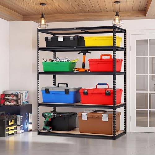 Heavy Duty Garage Storage Shelves 5-Tier Metal Adjustable Shelving Unit Storage Shelving for Kitchen Pantry Basement Bathroom Laundry, 2500 LBS Capacity, 48" l x 18" w x 72" h - size: 48"L x 18"W x 72"H