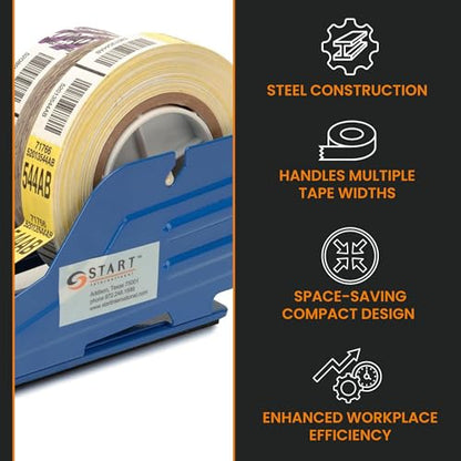 SL7336 - Multi Roll Tape Dispenser - Heavy Duty Dual Tape Dispenser for Office - Desktop Tape Dispenser with Steel Frame - Manual Cutter 3 Roll