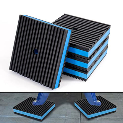 LBG Products Anti Vibration Pads,4" X 4" X 7/8" Heavy Duty Blue EVA Rubber Anti Vibration Isolation Pad for Air Compressor,Washer and Dryer,HVAC,Treadmills,Air Conditioner Accessories,Pack of 4 - size: 4" X 4" X 7/8"