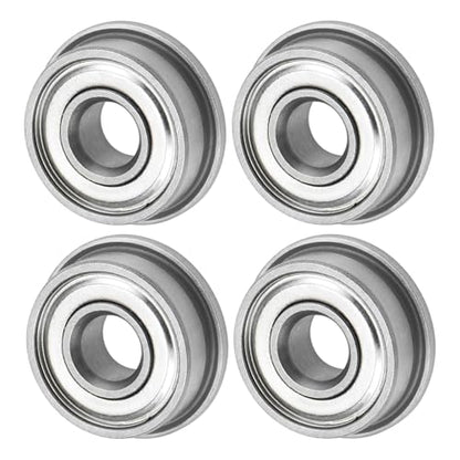 M METERXITY 4-Pack F694ZZ Flanged Ball Bearing, 4 x 11 x 4mm Double Metal Shielded Chrome Steel (GCr15) Flange Rip Bearings for Wheelbarrow/Printer/Fax Machines/Power Tools - size: 4mm x 11mm x 4mm