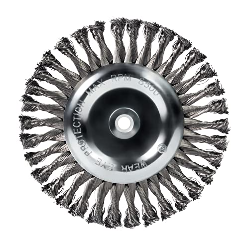 Mercer Industries 184020 - 8" x 5/8" x 1/2", 5/8" Knot Wire Wheel, .014 Carbon Steel - size: 8" x 5/8" x (1/2", 5/8"), style: Knot Wire Wheel