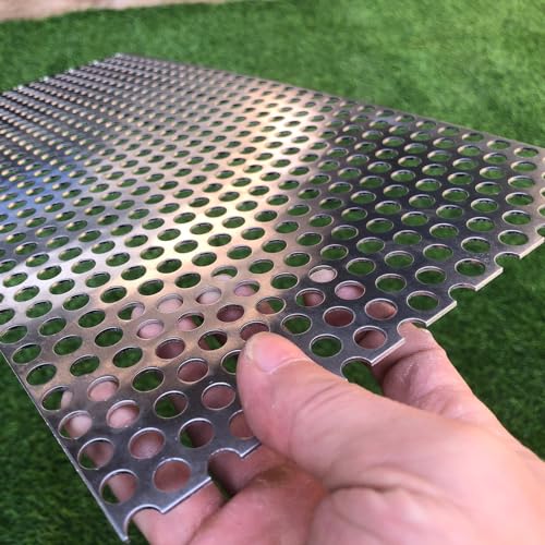 Aluminum Perforated Metal Sheets 16 Gauge 15.7 inch by 7.8 inch Expanded Metal Mesh Opening 1/3" 0.32 inch (About 8 mm) Perforated Steel Sheet Aluminum Mesh Screen Decorative Metal Mesh - size: 15.7" X 7.8"