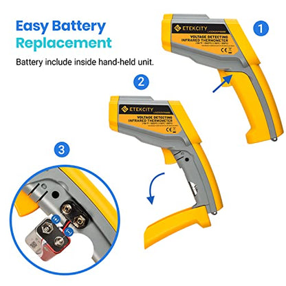 Etekcity Dual Laser Infrared Thermometer Temperature Gun, -58°F ~1022°F - color: Yellow 2 Laser, style: Classic