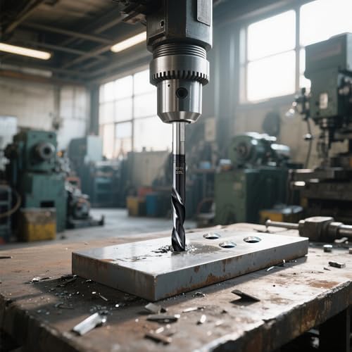 17/32 Drill Bit for Metal and Hardened Steel, M35 Cobalt 1/2 Inch Reduced Shank Industrial Grade Heavy Duty Drill Bit, with Index Storage Case - size: 17/32 in