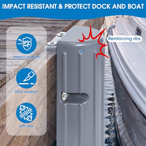 Dock Bumper Fender,Boat Dock Bumpers for Edge or Side - color: Gray, size: 2 Pack