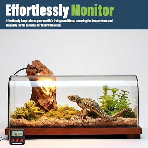 Digital Reptile Thermometer Hygrometer with 2 External Remote Probes