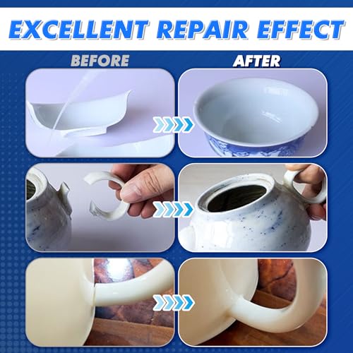 Ceramic Glue 1.23OZ, Ultra Strong Waterproof Heat-Resistant Clear Adhesive