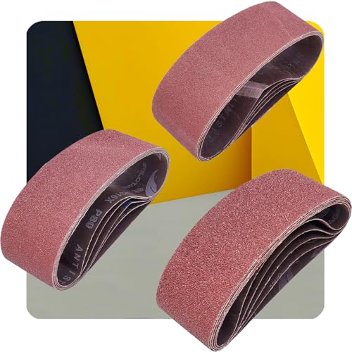 Tonmp 15 PCS 3" x 21" Premium Sander Belts - 5 Each of 40 80 120 Grit Aluminum Oxide Sanding Belts For Belt sander (3x21 inch) - size: 3x21 inch